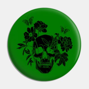 Black Sugar Skull Pin