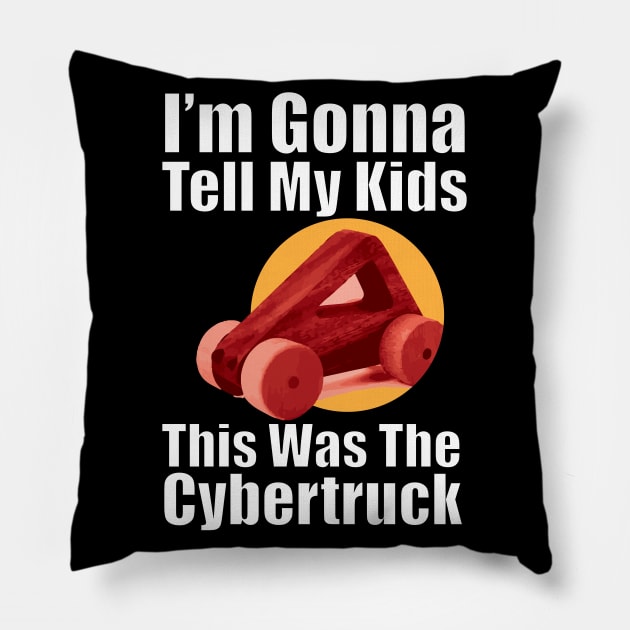 tesla cybertruck Pillow by teestaan