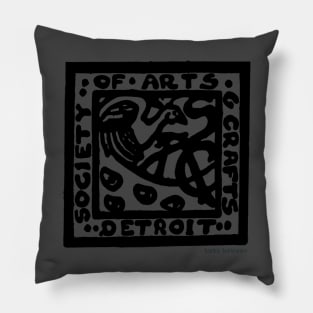 Detroit Society of Arts and Crafts Logo - Black Pillow