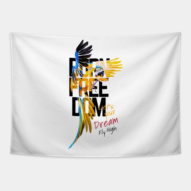 Freedom typogray design Tapestry by HANART