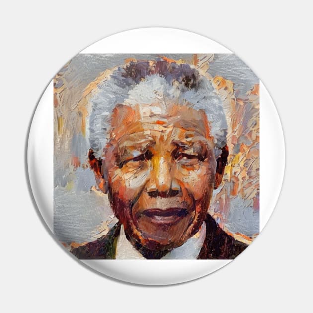 Portrait of Nelson Mandela Pin by Naves