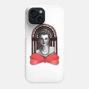 woman with pearl necklace Phone Case