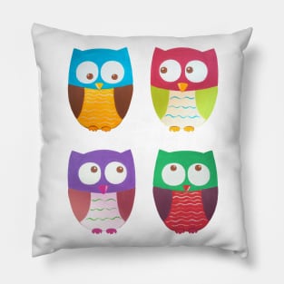 Two colorful owls. Pillow