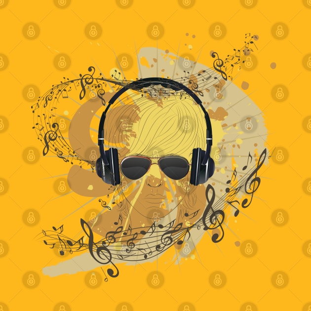 Dj Illustration with splatters by AnnArtshock