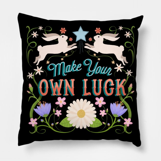 Make Your Own Luck Vintage Sign Pillow by LittleBunnySunshine