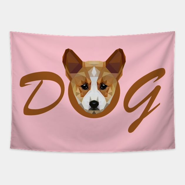 dog lover lowpoly Tapestry by Amartwork