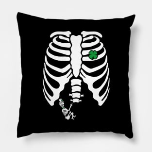 Skeleton Clover Heart Rib Cage X-Ray St Patricks Day Pregnancy Pillow