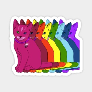 Rainbow Kitty Eight Kitties of ROYGBIV Feeling At Home Magnet