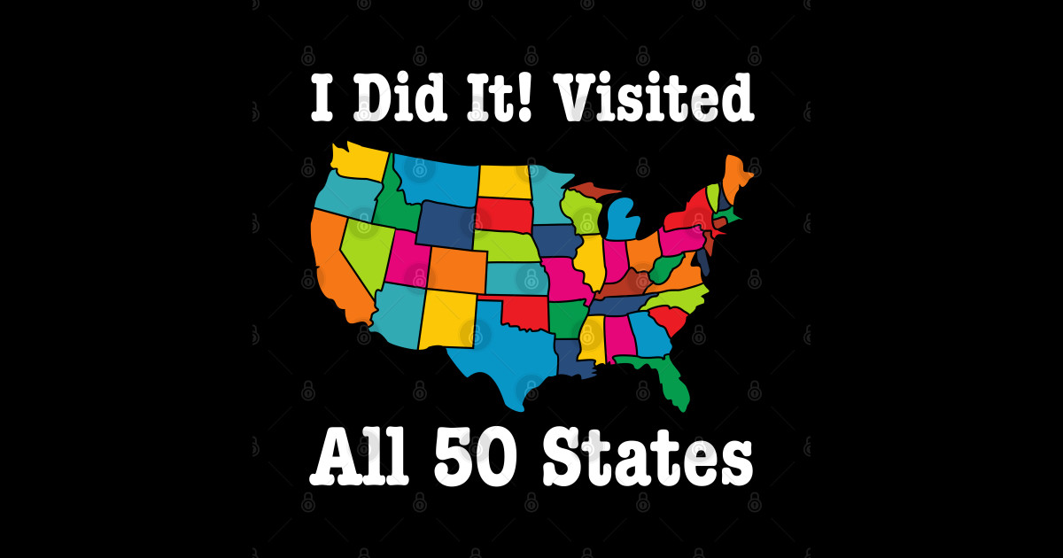 Visited All 50 States Usa States Visited All 50 States Sticker Visited All 50 States Usa States Visited All 50 States Sticker