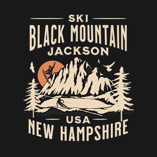 Black Mountain ski and Snowboarding Gift: Hit the Slopes in Style at Jackson New Hampshire Iconic American Mountain Resort T-Shirt