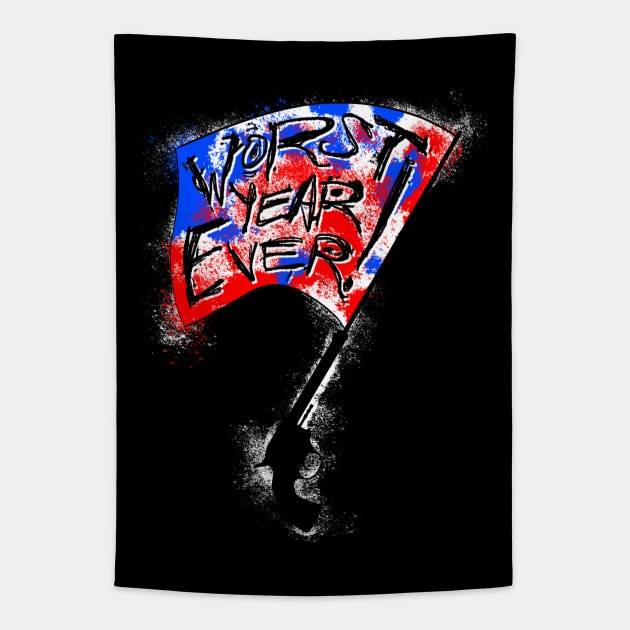 Pistol Flag Tapestry by Worst Year Ever