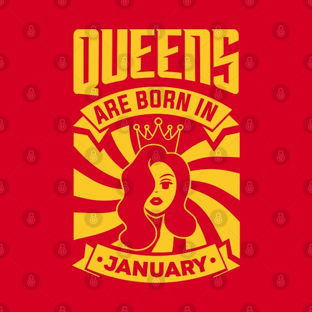 Queens Are Born In January Happy Birthday by PHDesigner