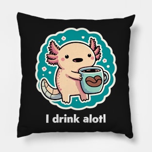 Cute Axolotl Coffee Lover Pillow