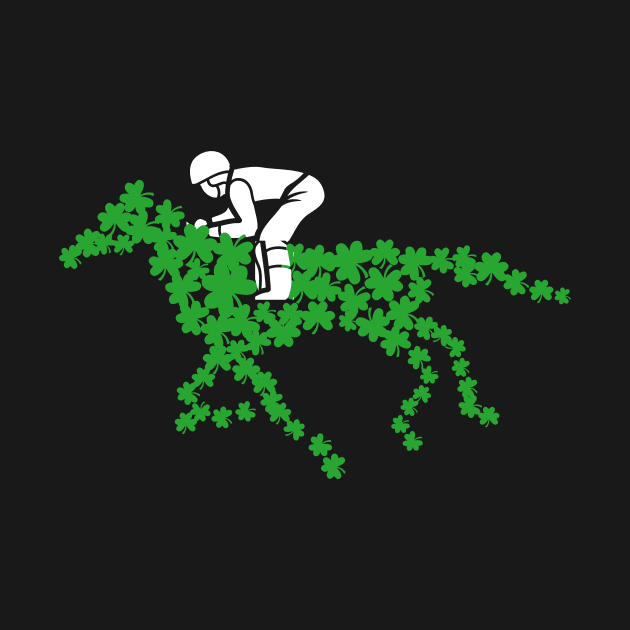 Race Horse Shamrock with Jockey Horse Funny lucky racing lover by Artstastic