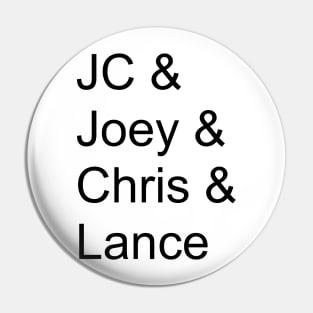 *NSYNC  names (no Justin) Pin