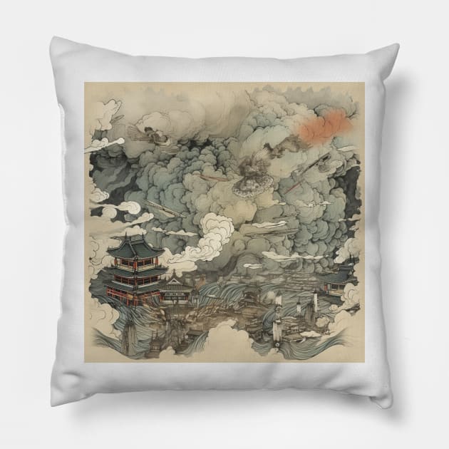 hidden village Pillow by Aligood