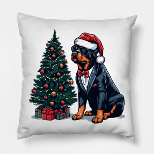Rottweiler Dog Christmas Pillow