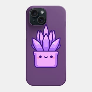 Cute Lilac Succulent in a Pot | Kawaii Cute Plant Design for Kawaii Lovers Phone Case