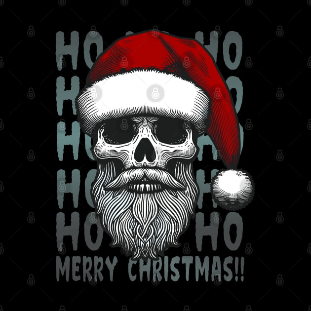 Ho Ho Ho Merry Christmas Skeleton Santa by hippohost