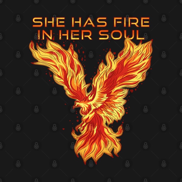 She has Fire in her Soul Phoenix Bird Graphic Novelty by Sassee Designs