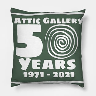 Attic 50 years logo green Pillow