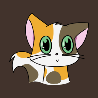 Cute Calico Cat With Green Eyes T-Shirt