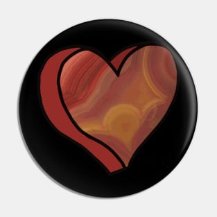 Agate Love Heart Pin