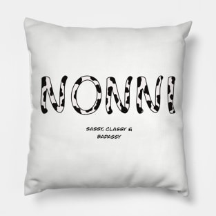 Nonni cowprint grandmothers shirt Pillow