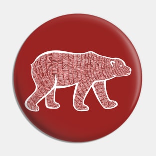 Polar Bear - animal lovers hand drawn design Pin