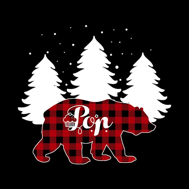 Buffalo Red Plaid Pop Bear Matching Family Christmas by Kagina