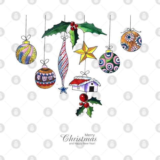 Hand drawn Christmas Elements by Mako Design 