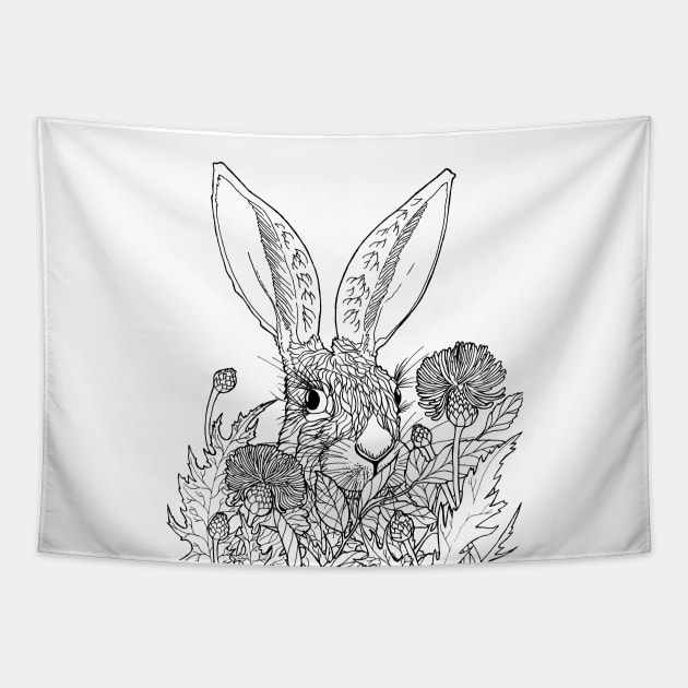 Rabbit hiding Tapestry by IpamiaSpace