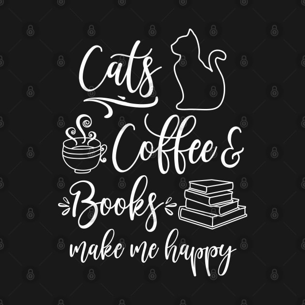 Cats, Coffee and Books make me happy by FloraLi