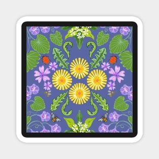 Dandelion flowers pattern. Magnet