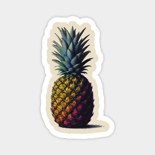 Colorful Pineapple Magnet by valsevent