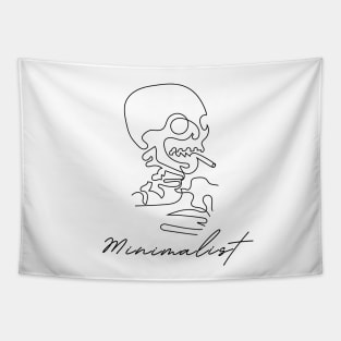 Funny Minimalist Skull - Minimalist Art Tapestry