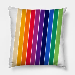 retro rainbow stripes Pillow