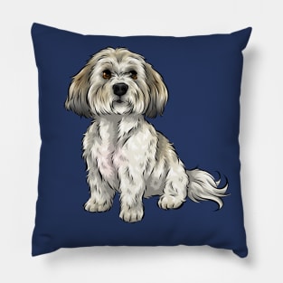Cute Shichon Dog | Zuchon | Bichon Frise Shih Tzu cross Pillow