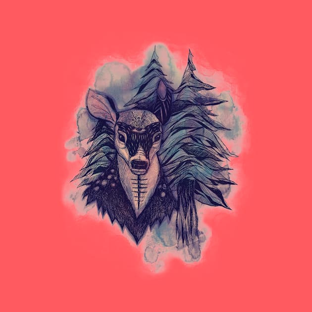 Spirit Deer by InkedinRed