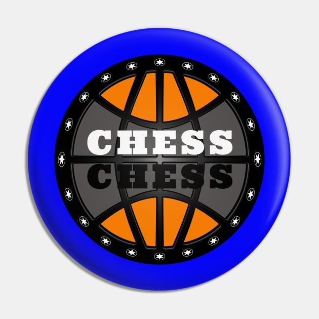 Chess Logo in Black, White and Orange Pin by The Black Panther