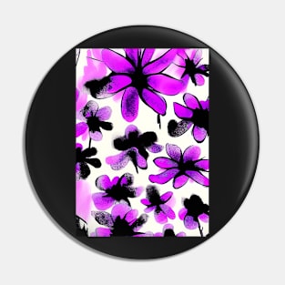 STUNNING PINK AND BLACK FLORAL PRINT Pin