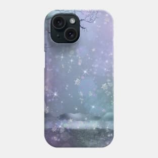 snowfall at the edge of the dark forest Phone Case