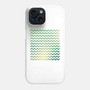 Chevron Stripes Natural Green and Yellow Gradient Phone Case