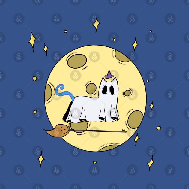 Ghost Cat On The Moon by Art_by_Devs