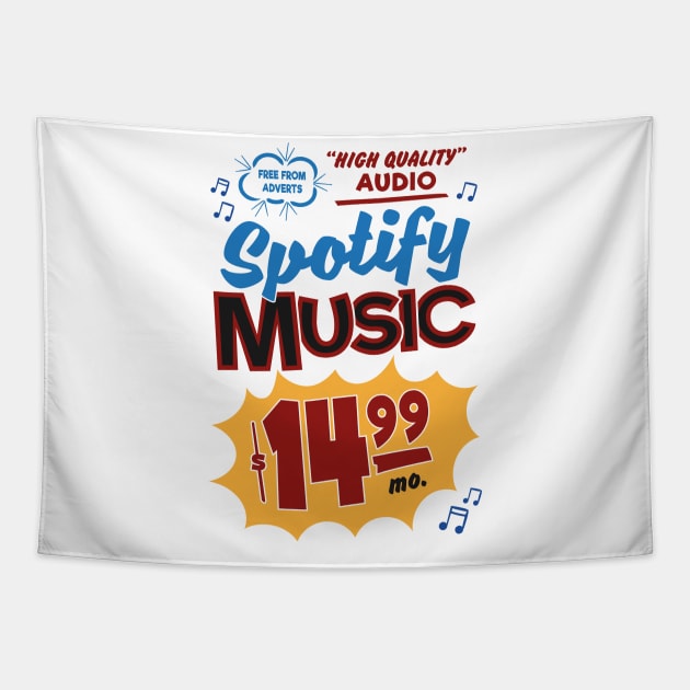 Spotify Retro Sign Tapestry by iannorrisart