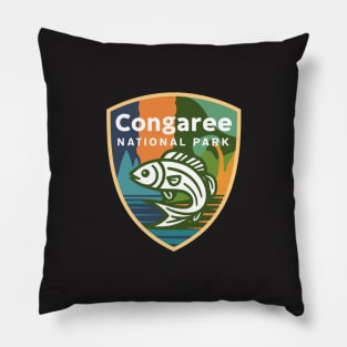 Congaree National Park South Carolina Fishing Emblem Pillow