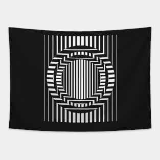 black and white Geometric abstract stripes Tapestry