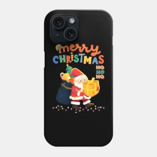 Merry Christmas Santa Delivering Presents Colorful Festive Phone Case