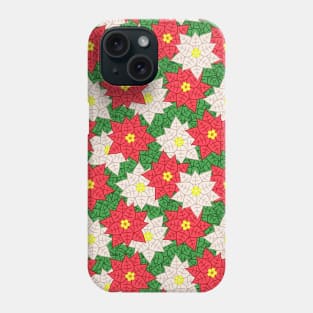 Red and White Poinsettia Pattern Phone Case