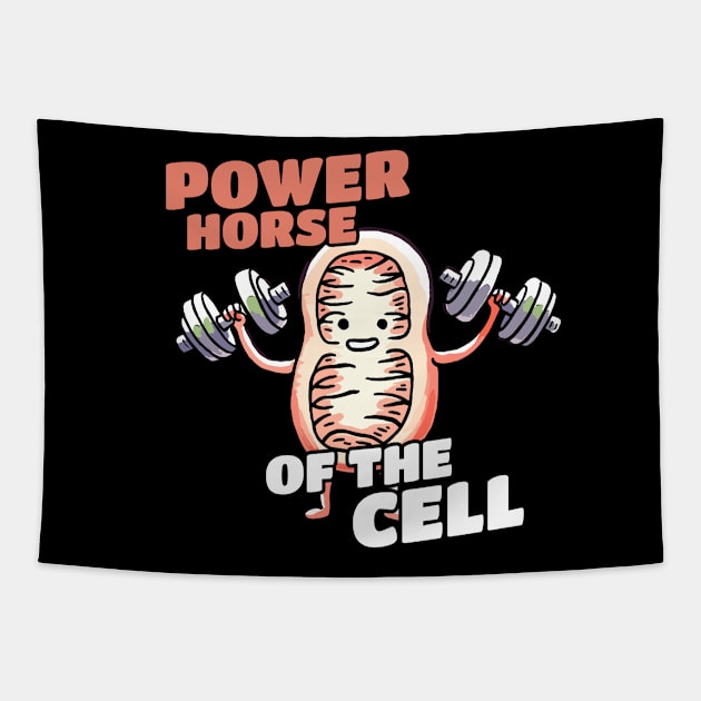 Power Horse of the Cell Biologist Design Tapestry by DoodleDashDesigns